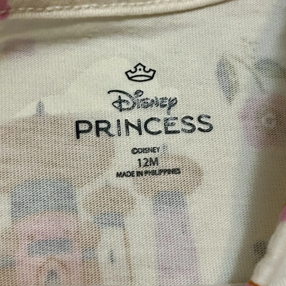 12 month Girls Disney Princess‎ Castle  Dress Drop Waist Cream w/pink/purple